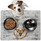 Floral Antler Dog Food Mat - Medium w/ Name or Text