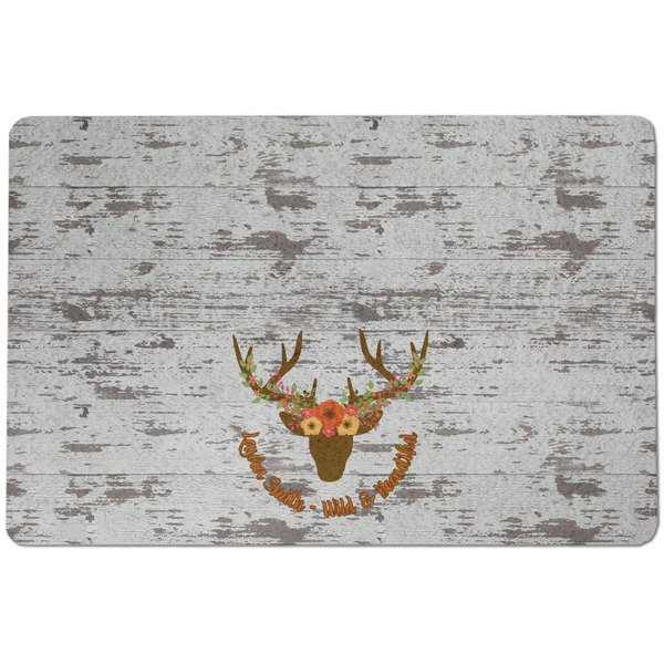 Floral Antler Dog Food Mat - Small without bowls