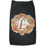 Floral Antler Black Pet Shirt (Personalized)