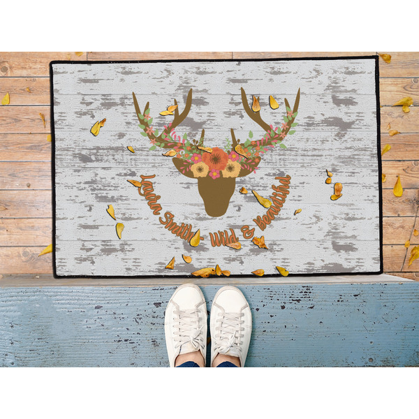 Floral Antler Door Mat - LIFESTYLE (Med)