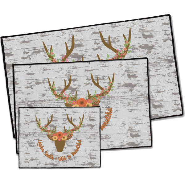 Floral Antler Door Mats - PARENT MAIN