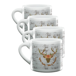 Floral Antler Double Shot Espresso Cups - Set of 4 (Personalized)