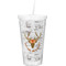 Floral Antler Double Wall Tumbler with Straw (Personalized)