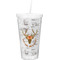 Floral Antler Double Wall Tumbler with Straw (Personalized)