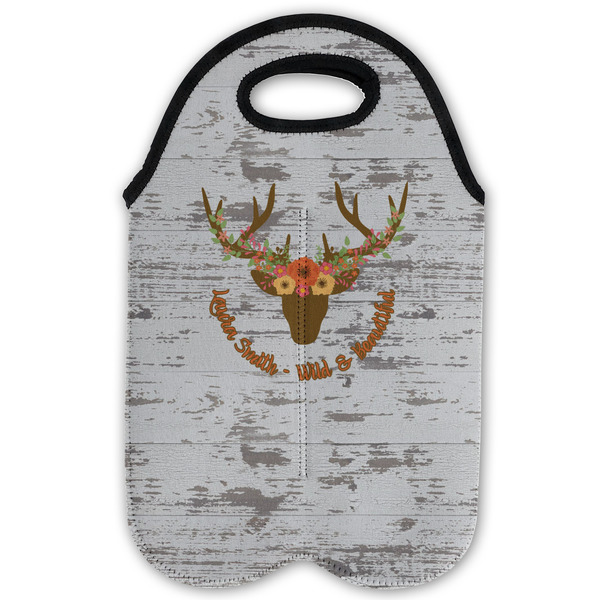 Floral Antler Double Wine Tote - Flat (new)