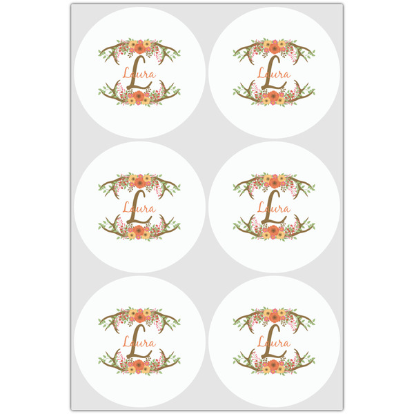 Floral Antler Drink Topper - Large - Set of 6