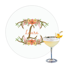Floral Antler Printed Drink Topper (Personalized)