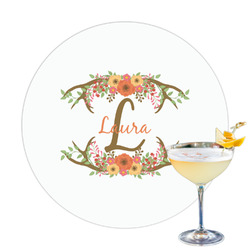 Floral Antler Printed Drink Topper (Personalized)