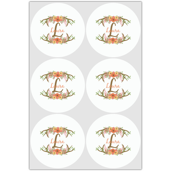 Floral Antler Drink Topper - XLarge - Set of 6