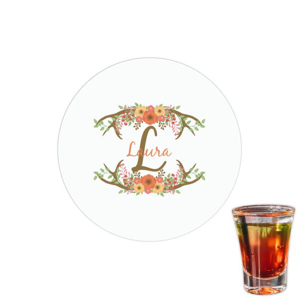 Custom Floral Antler Printed Drink Topper - 1.5" (Personalized)