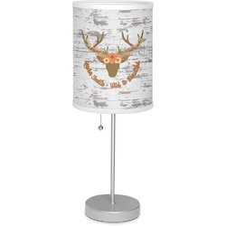 Floral Antler 7" Drum Lamp with Shade (Personalized)
