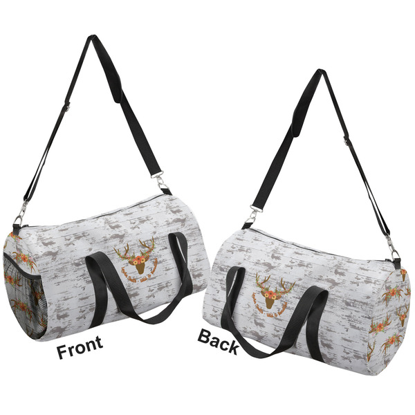 Floral Antler Duffle bag large front and back sides