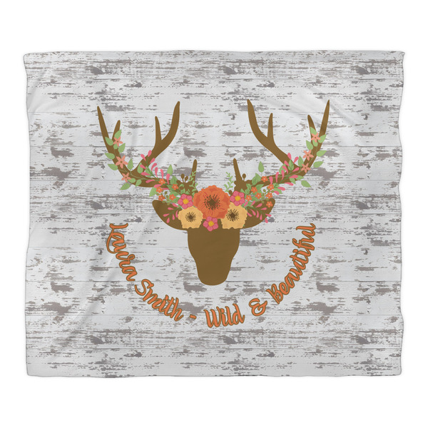 Floral Antler Duvet Cover - King - Front