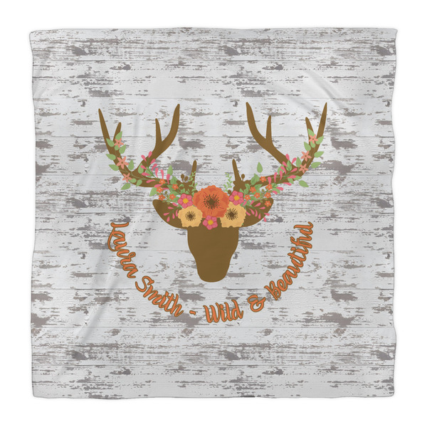 Floral Antler Duvet Cover - Queen - Front