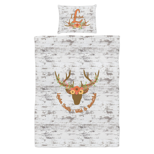 Floral Antler Duvet Cover Set - Twin - Alt Approval