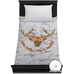 Floral Antler Duvet Cover - Twin (Personalized)