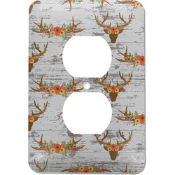 Floral Antler Electric Outlet Plate (Personalized)