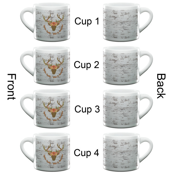 Floral Antler Espresso Cup - 6oz (Double Shot Set of 4) APPROVAL