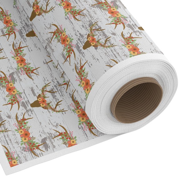 Custom Floral Antler Fabric by the Yard - Spun Polyester Poplin