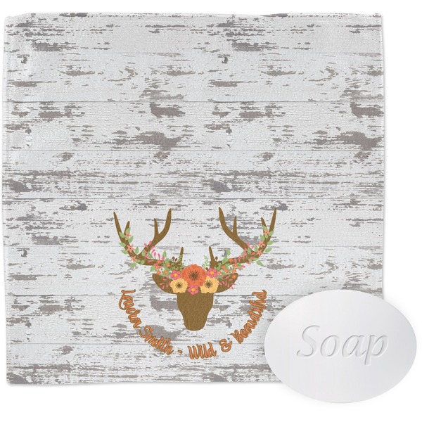 Custom Floral Antler Washcloth (Personalized)