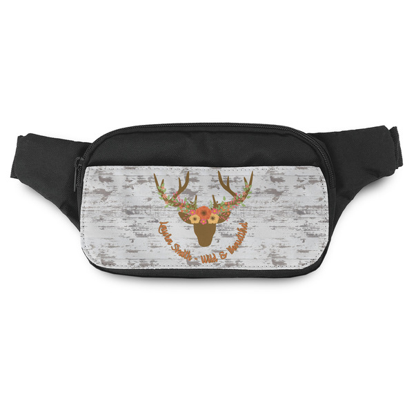 Custom Floral Antler Fanny Pack - Modern Style (Personalized)