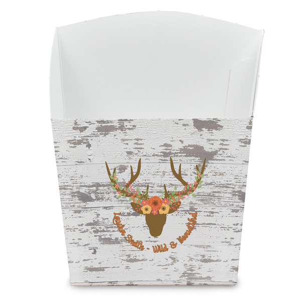 Custom Floral Antler French Fry Favor Boxes (Personalized)