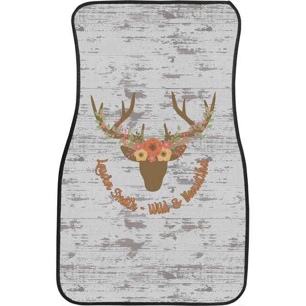 Floral Antler Front Seat Car Mat