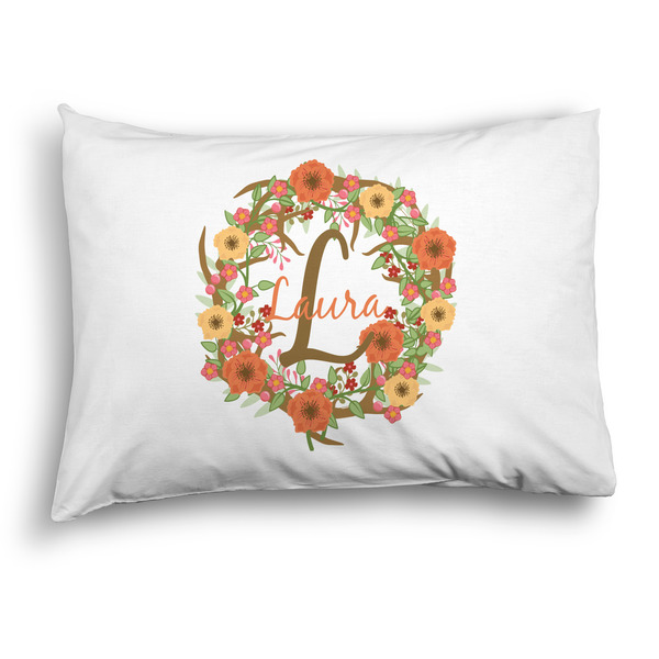 Custom Floral Antler Pillow Case - Standard - Graphic (Personalized)