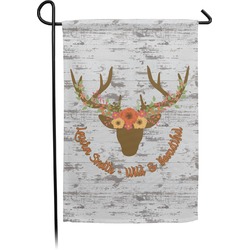 Floral Antler Small Garden Flag - Double Sided w/ Name or Text