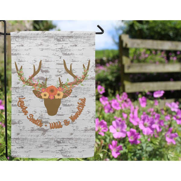 Floral Antler Garden Flag - Outside In Flowers