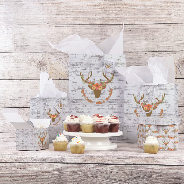 Floral Antler Gift Bags - In Context