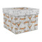 Floral Antler Gift Boxes with Lid - Canvas Wrapped - Large - Front/Main