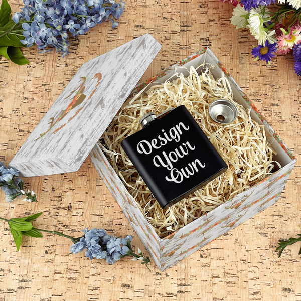 Floral Antler Gift Boxes with Lid - Canvas Wrapped - Large - In Context