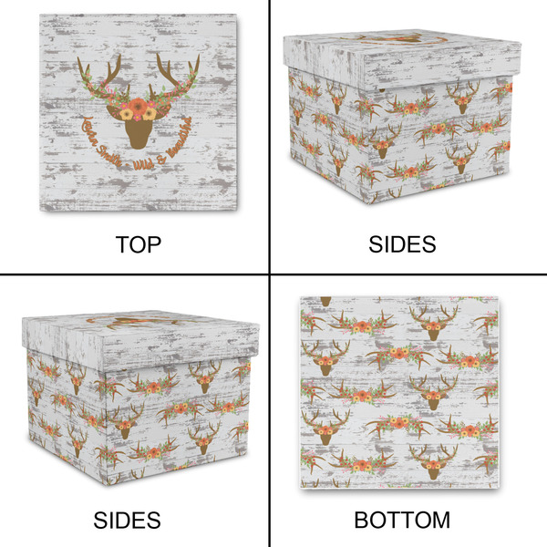 Floral Antler Gift Boxes with Lid - Canvas Wrapped - Medium - Approval
