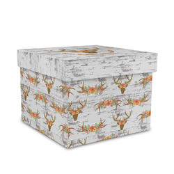 Floral Antler Gift Box with Lid - Canvas Wrapped - Medium (Personalized)