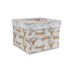 Floral Antler Gift Box with Lid - Canvas Wrapped - Small (Personalized)