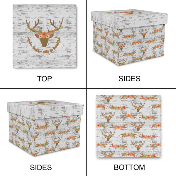 Floral Antler Gift Boxes with Lid - Canvas Wrapped - X-Large - Approval
