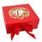 Floral Antler Gift Boxes with Magnetic Lid - Red - Front