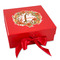 Floral Antler Gift Box with Magnetic Lid - Red (Personalized)
