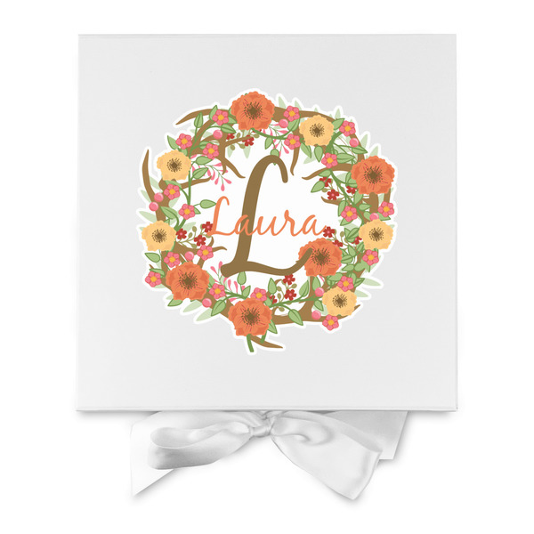 Floral Antler Gift Boxes with Magnetic Lid - White - Approval