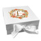 Floral Antler Gift Boxes with Magnetic Lid - White - Front