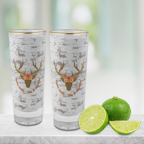 Floral Antler Glass Shot Glass - 2 oz - LIFESTYLE