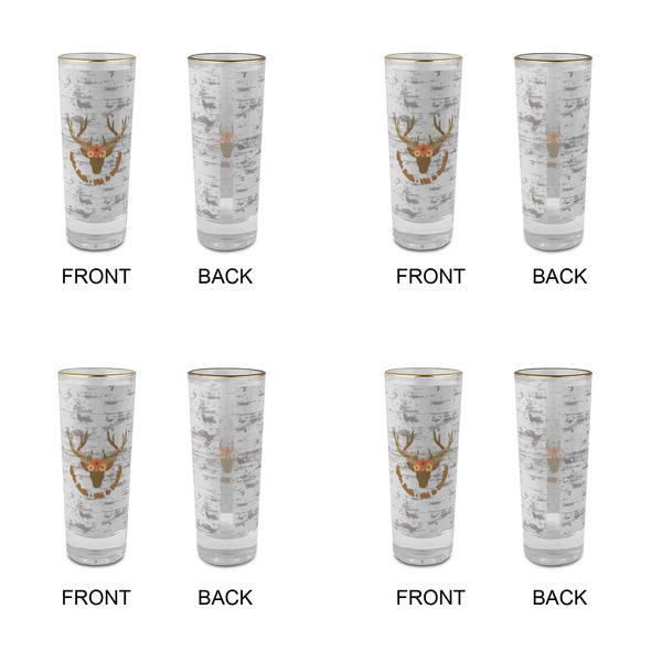 Floral Antler Glass Shot Glass - 2 oz - Set of 4 - APPROVAL