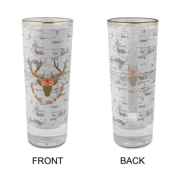 Floral Antler Glass Shot Glass - 2 oz - Single - APPROVAL