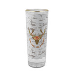 Floral Antler 2 oz Shot Glass - Glass with Gold Rim (Personalized)