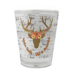 Floral Antler Glass Shot Glass - 1.5 oz - Single (Personalized)