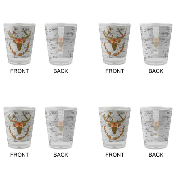Floral Antler Glass Shot Glass - Standard - Set of 4 - APPROVAL