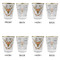 Floral Antler Glass Shot Glass - with gold rim - Set of 4 - APPROVAL