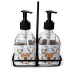 Floral Antler Glass Soap & Lotion Bottle Set (Personalized)