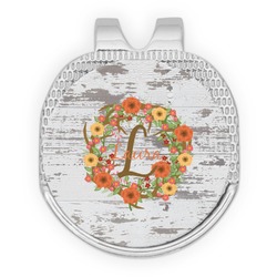 Floral Antler Golf Ball Marker - Hat Clip - Silver